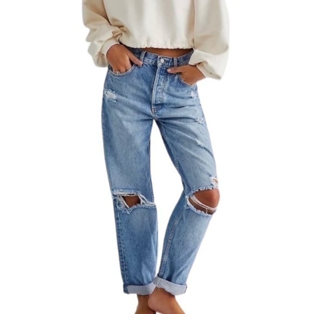 Boyish The Toby Authentic‎ Rigid Distressed Relaxed Tapered Blue Jeans 29